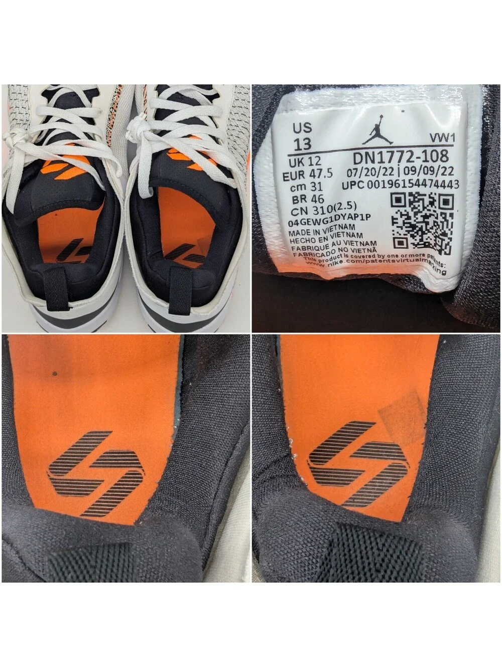Nike Air Jordan Luka 1 Mens Size 13 White Orange Safari Shoes Sneaker DN1772-108